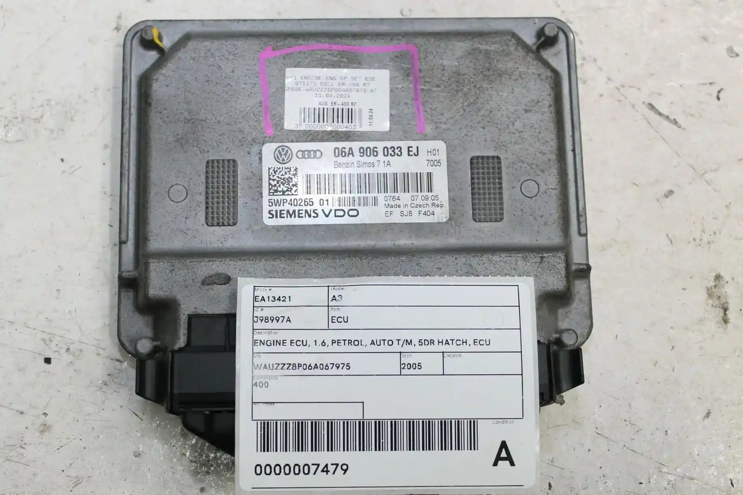 Used Audi, A3 Ecu 1.6 Petrol Auto T/M 5Dr Hatch Ecu Only 8P 06/04 04/13 2005 – image 1 - All Good Parts