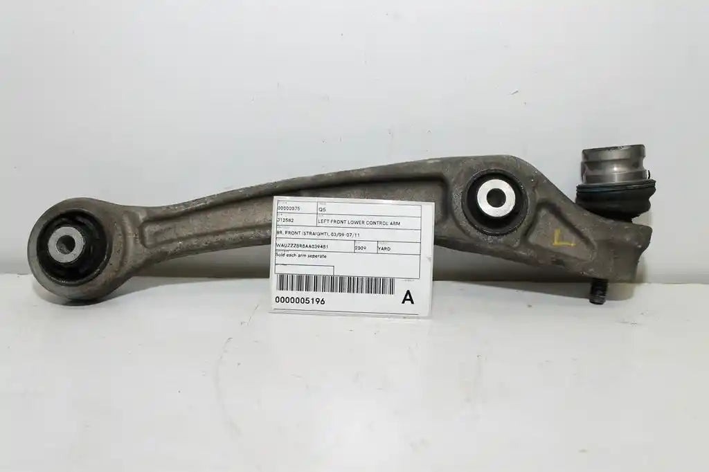 Used Audi, Q5 Left Front Lower Control Arm 8R Front (Straight) 03/09 07/11 2009 – image 1 - All Good Parts