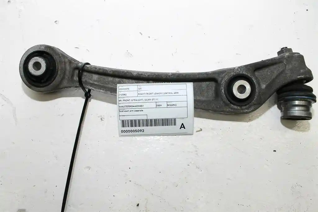 Used Audi, Q5 Right Front Lower Control Arm 8R Front (Straight) 03/09 07/11 2009 – image 1 - All Good Parts