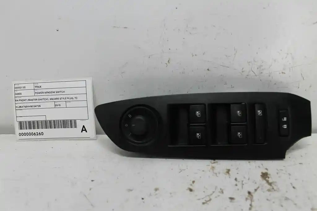 Used Holden, Trax Power Window Switch Rh Front (Master Switch) Square Style Plug Tj Series 09/16 12/20 2018 – image 1 - All Good Parts