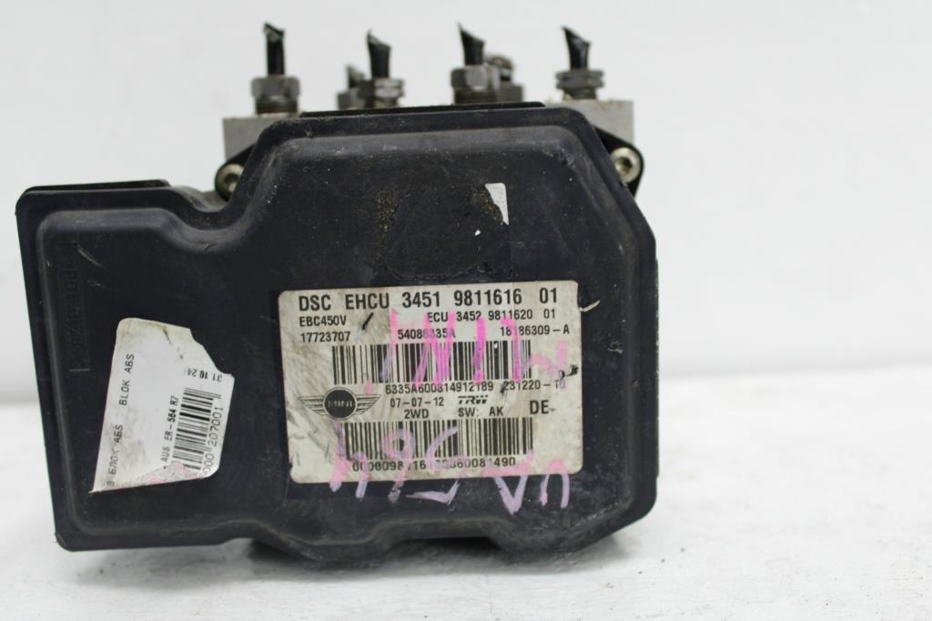 Used MINI, Cooper Abs Pump/Modulator R55/R56/R57/R60, P/N 34519813831, 08/10-12/16 J00007 2012 – image 2 - All Good Parts