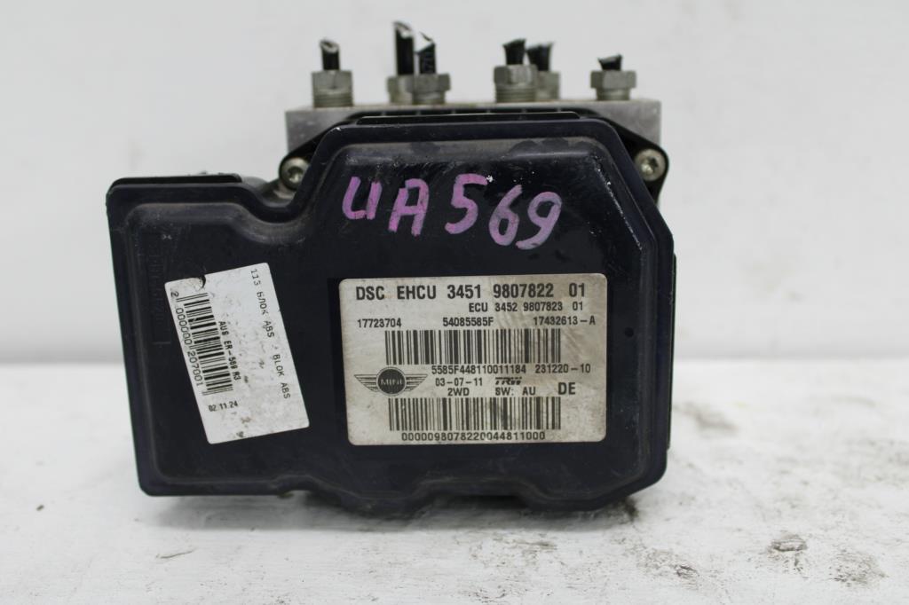 Used MINI, Cooper Abs Pump/Modulator R55/R56/R57/R60, P/N 34519807162, 08/10-12/16 J93877 2011 – image 2 - All Good Parts