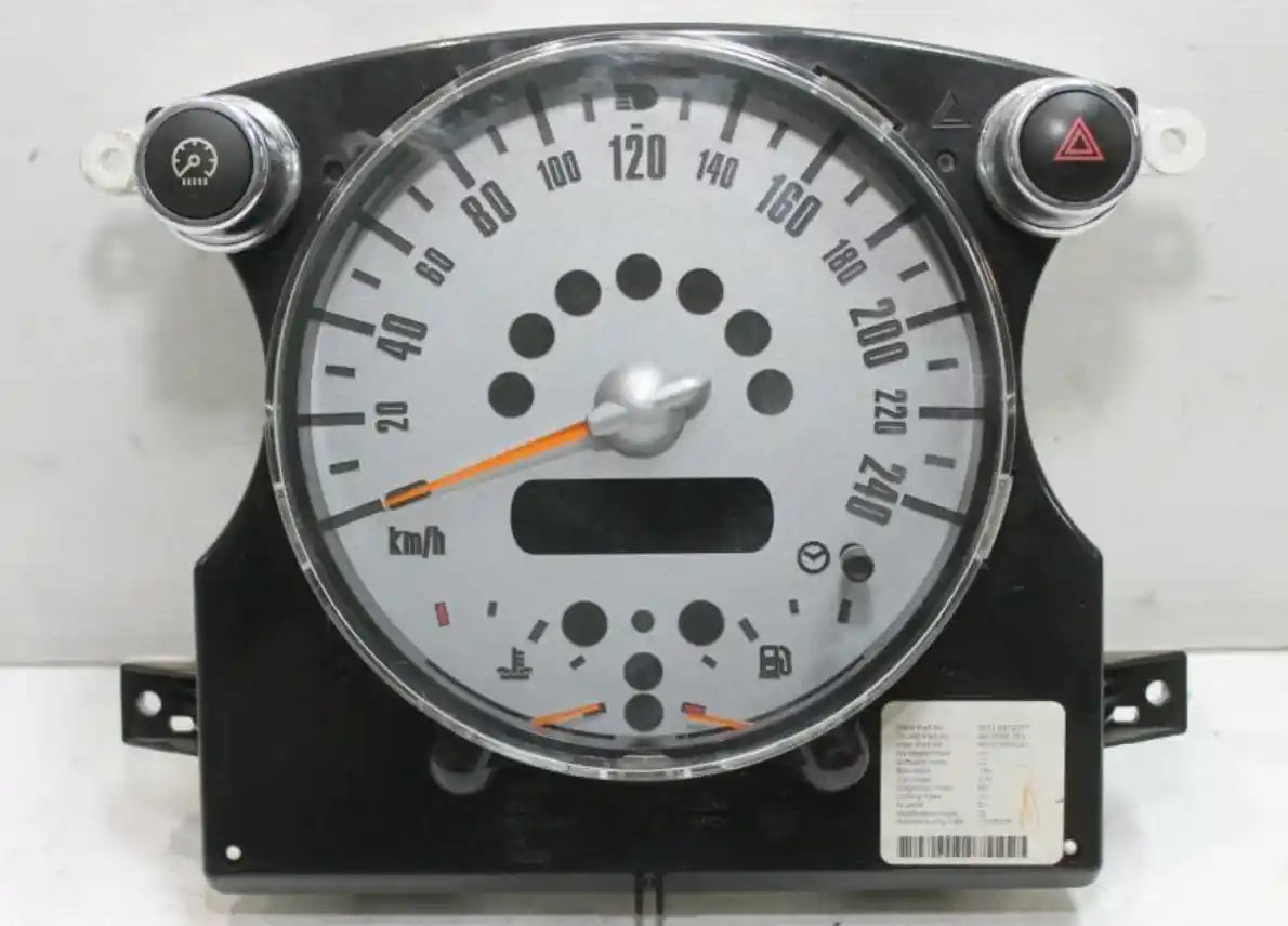 Used MINI, Cooper Instrument Cluster Instrument Cluster-Speedometer, R50/R52/R53, 04/01-06/08 J0033 2005 – main images - All Good Parts