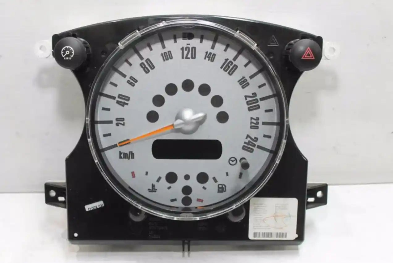 Used MINI, Cooper Instrument Cluster Instrument Cluster-Speedometer, R50/R52/R53, 04/01-06/08 J0033 2005 – main images - All Good Parts
