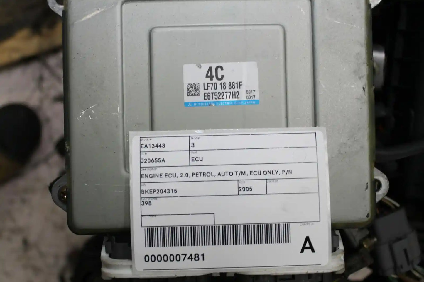 Used Mazda, 3 Ecu 2.0 Petrol Auto T/M Ecu Only P/N Lf7018881F Bk 10/03 06/06 2005 – image 1 - All Good Parts