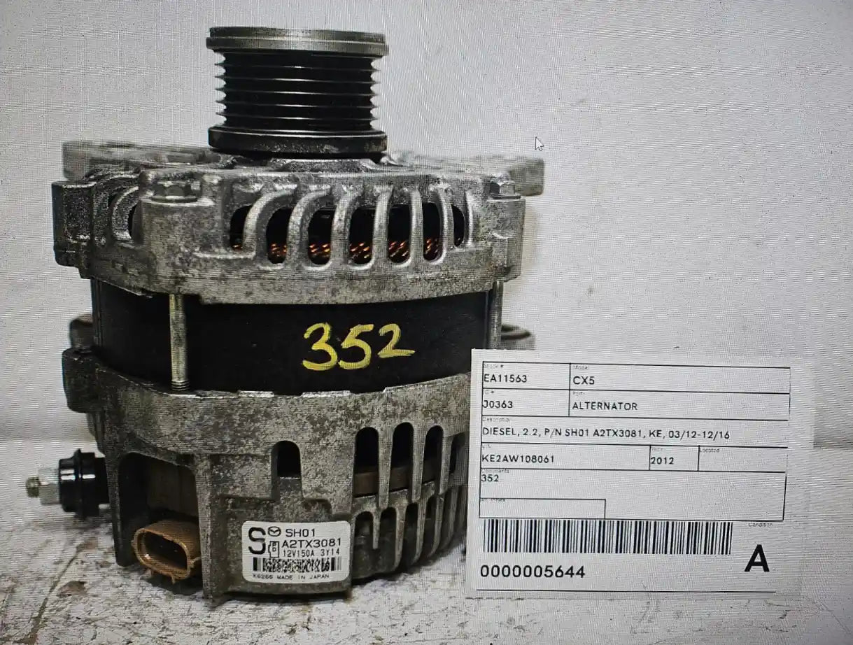 Used Mazda, CX5 Alternator Diesel 2.2 P/N Sh01 A2Tx3081 Ke 03/12 12/16 2012 – image 1 - All Good Parts