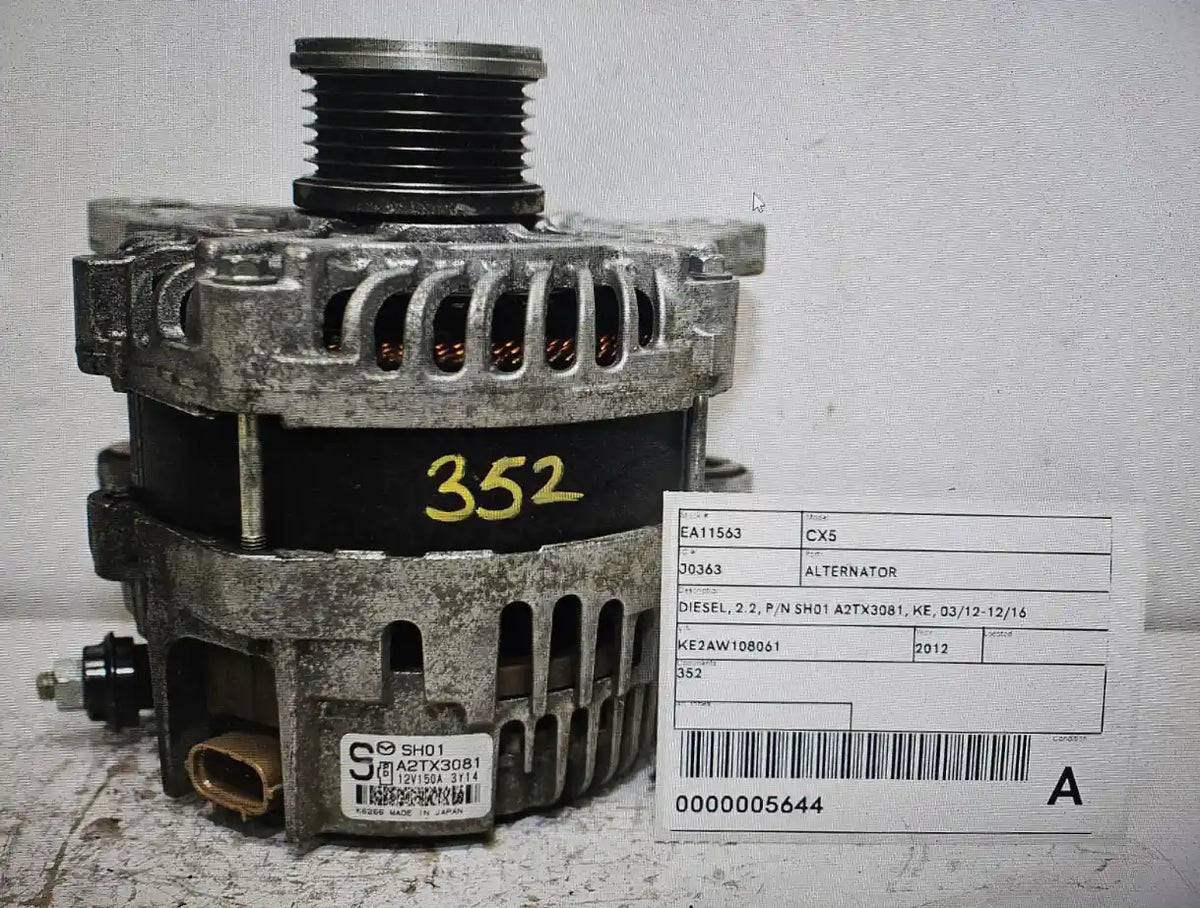 Used Mazda, CX5 Alternator Diesel 2.2 P/N Sh01 A2Tx3081 Ke 03/12 12/16 2012 – image 1 - All Good Parts