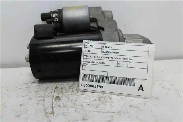 Used Mercedes, C Class Starter Motor Petrol 1.8 Turbo (W/ Stop/Start Type) P/N A2719060200 W204/C204 01/10 01/15 2012 – image 1 - All Good Parts