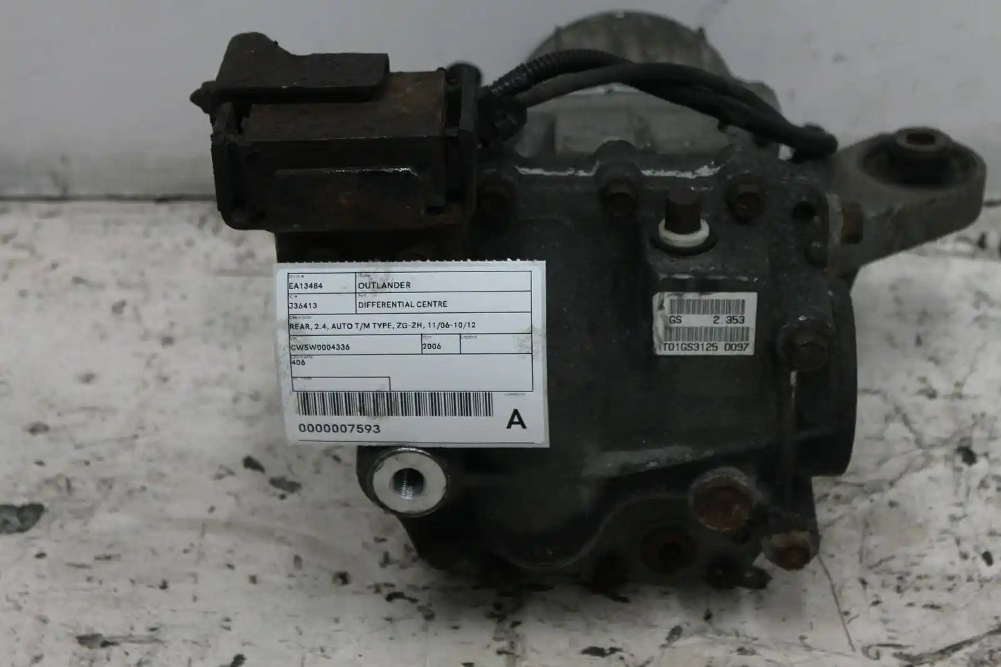 Used Mitsubishi, Outlander Differential Centre Rear 2.4 Auto T/M Type Zg Zh 11/06 10/12 2006 – image 1 - All Good Parts