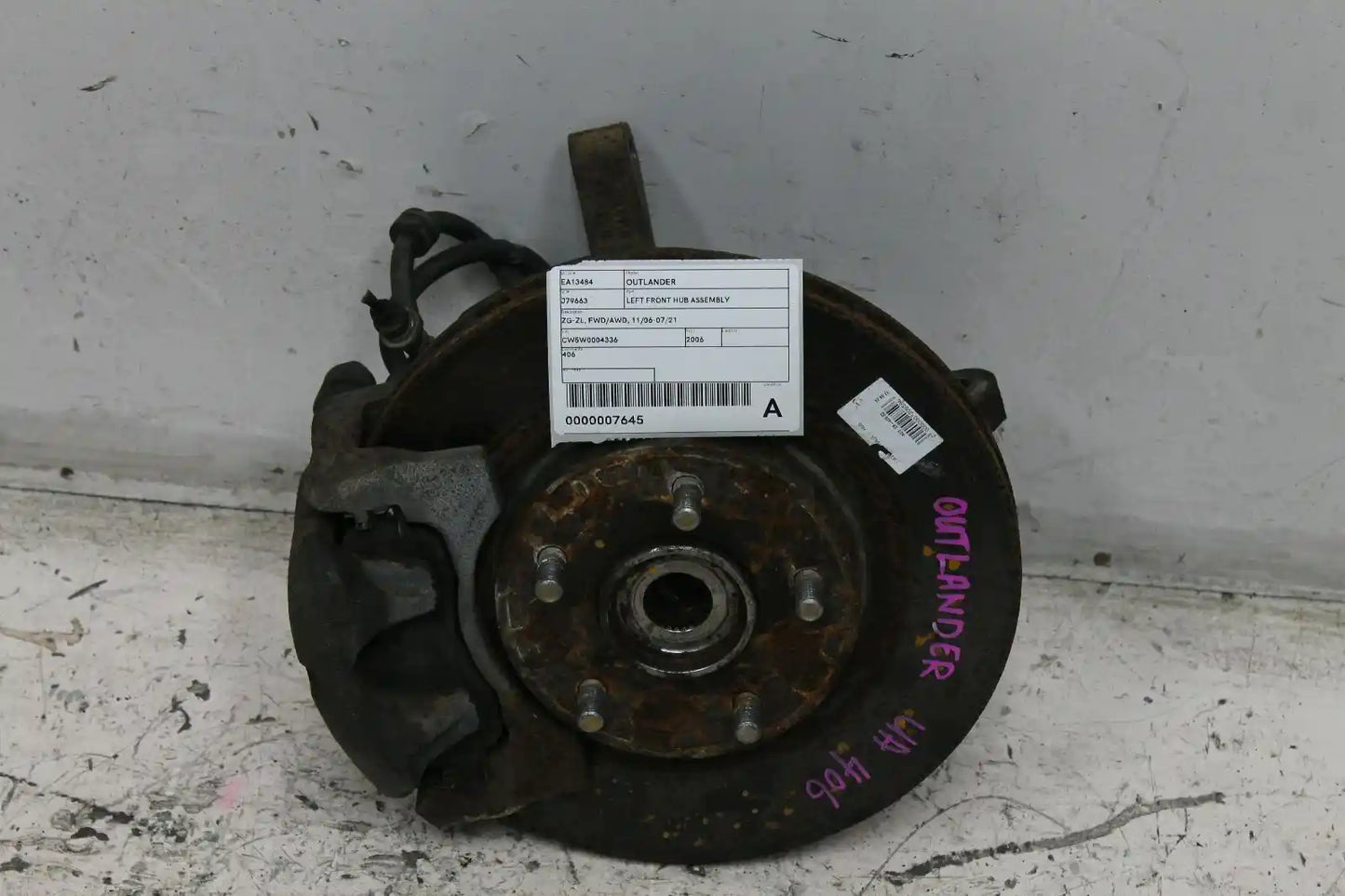 Used Mitsubishi, Outlander Left Front Hub Assembly Zg Zl Fwd/Awd 11/06 07/21 2006 – image 1 - All Good Parts
