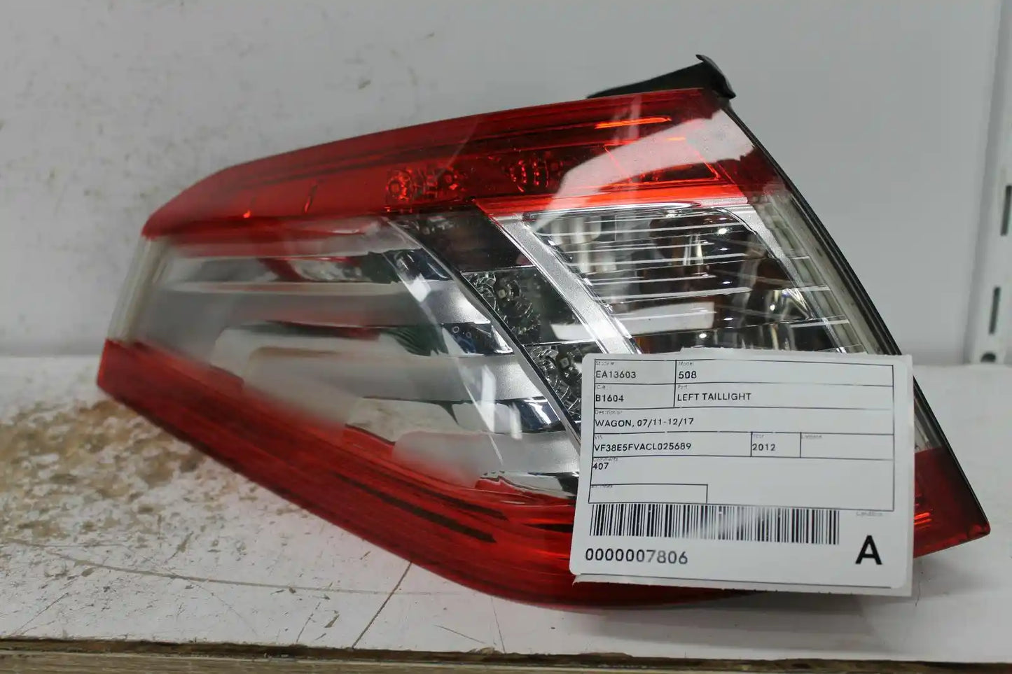 Used Peugeot, 508 Left Taillight Wagon 07/11 12/17 2012 – image 1 - All Good Parts