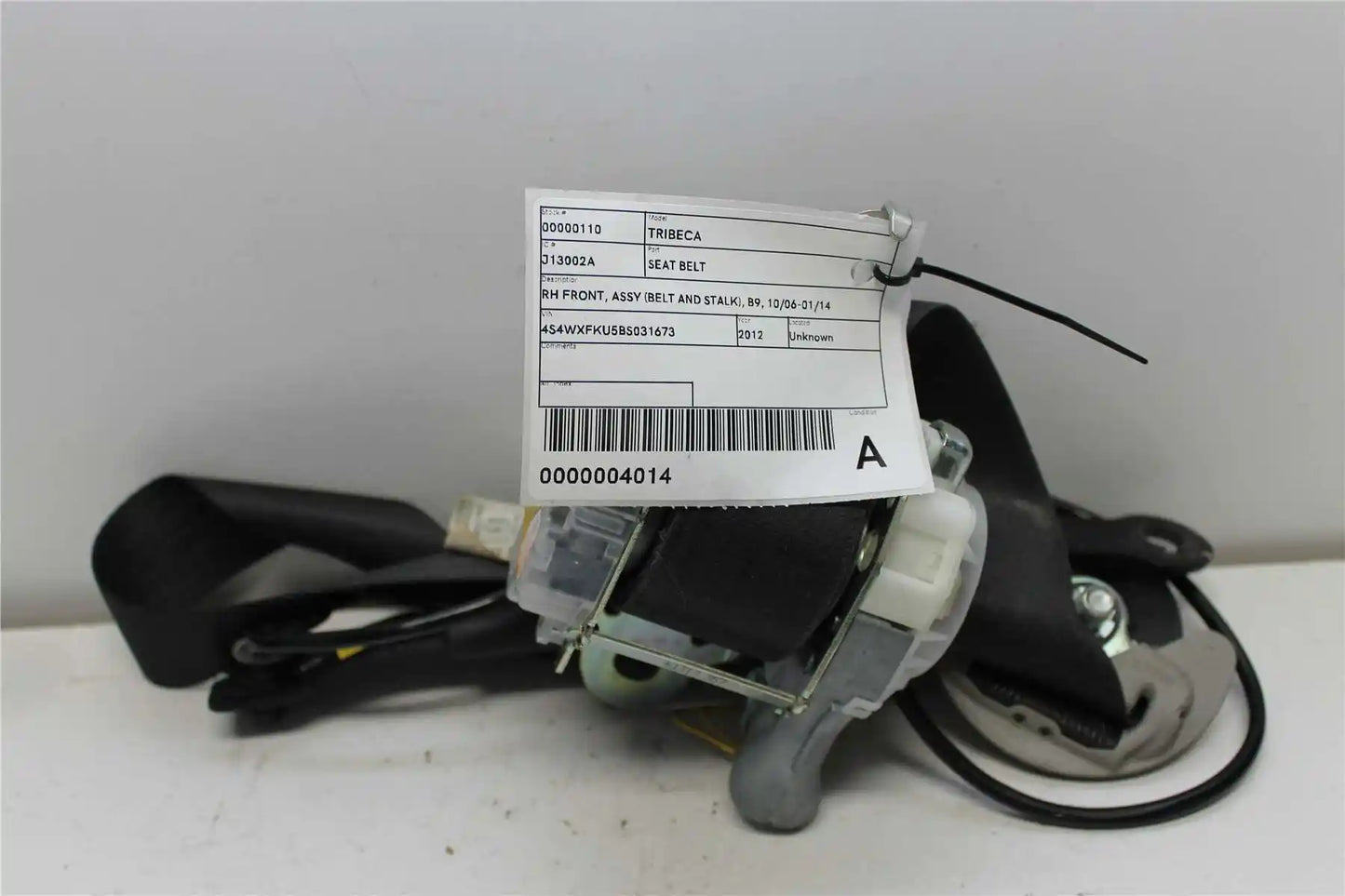 Used Subaru, Tribeca Seat Belt Rh Front Assy (Belt And Stalk) B9 10/06 01/14 2012 – image 1 - All Good Parts