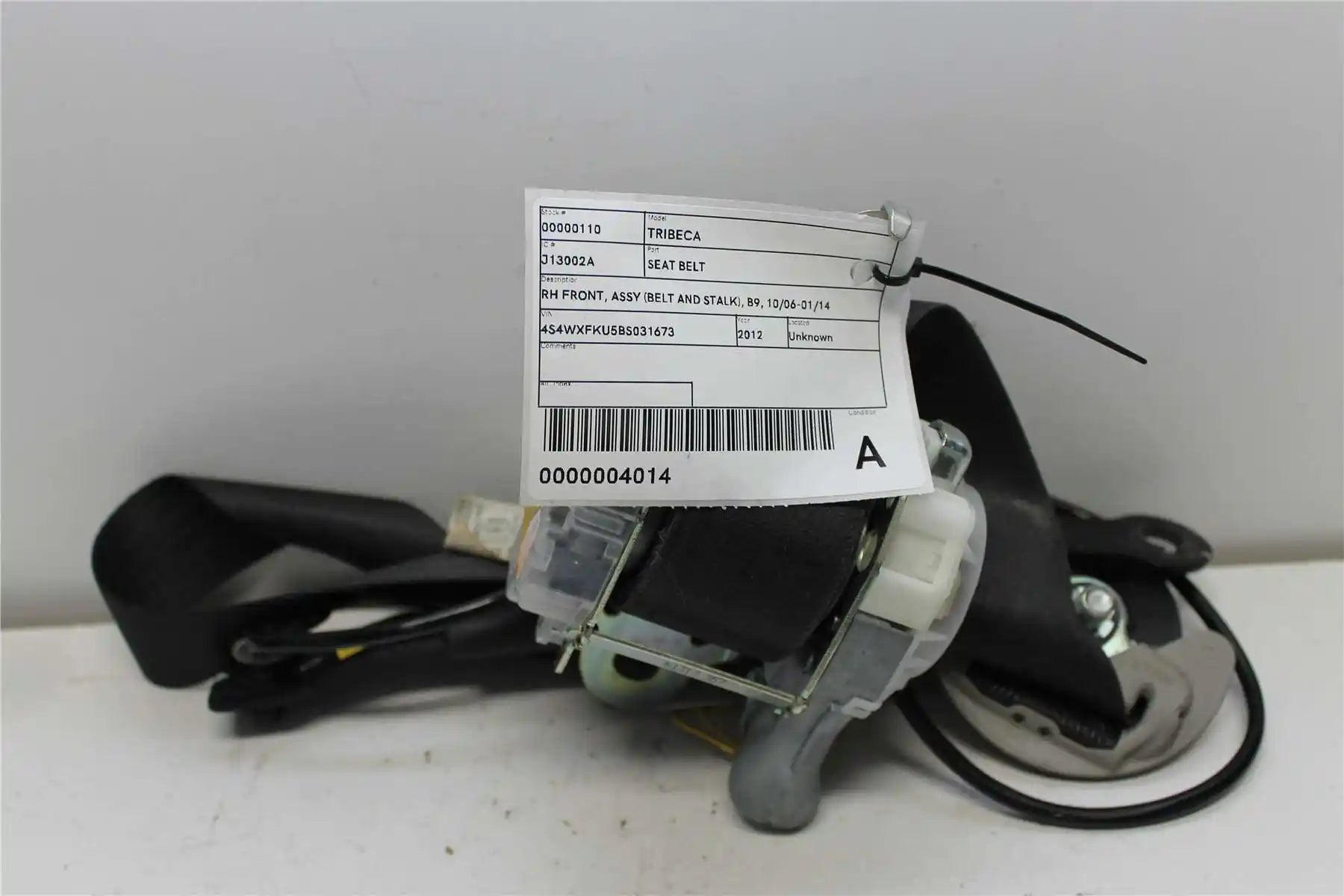 Used Subaru, Tribeca Seat Belt Rh Front Assy (Belt And Stalk) B9 10/06 01/14 2012 – image 1 - All Good Parts