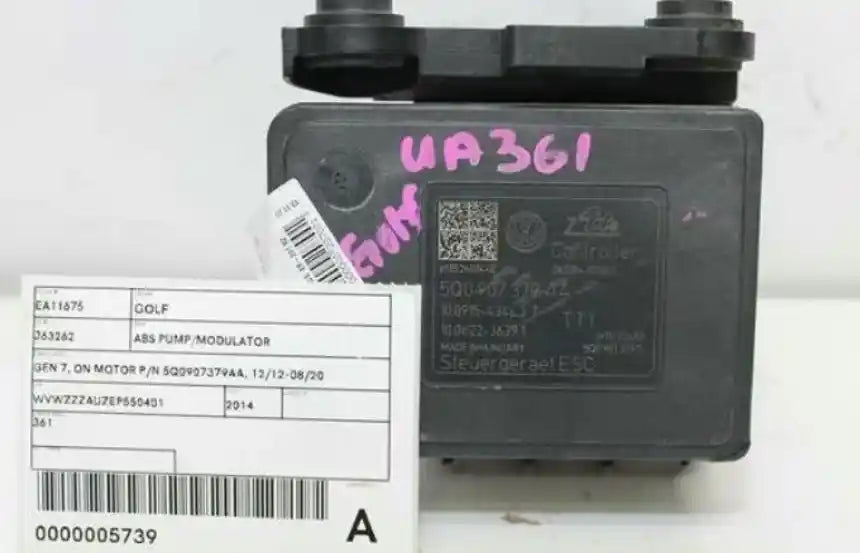 Used Volkswagen, Golf Abs Pump/Modulator Gen 7 On Motor P/N 5Q0907379Aa 12/12 08/20 2014 – image 1 - All Good Parts