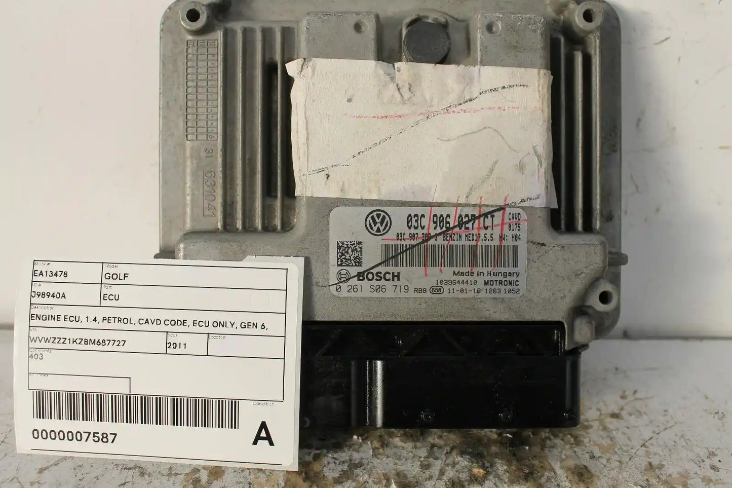 Used Volkswagen, Golf Ecu 1.4 Petrol Cavd Code Ecu Only Gen 6 10/08 01/16 2011 – image 1 - All Good Parts