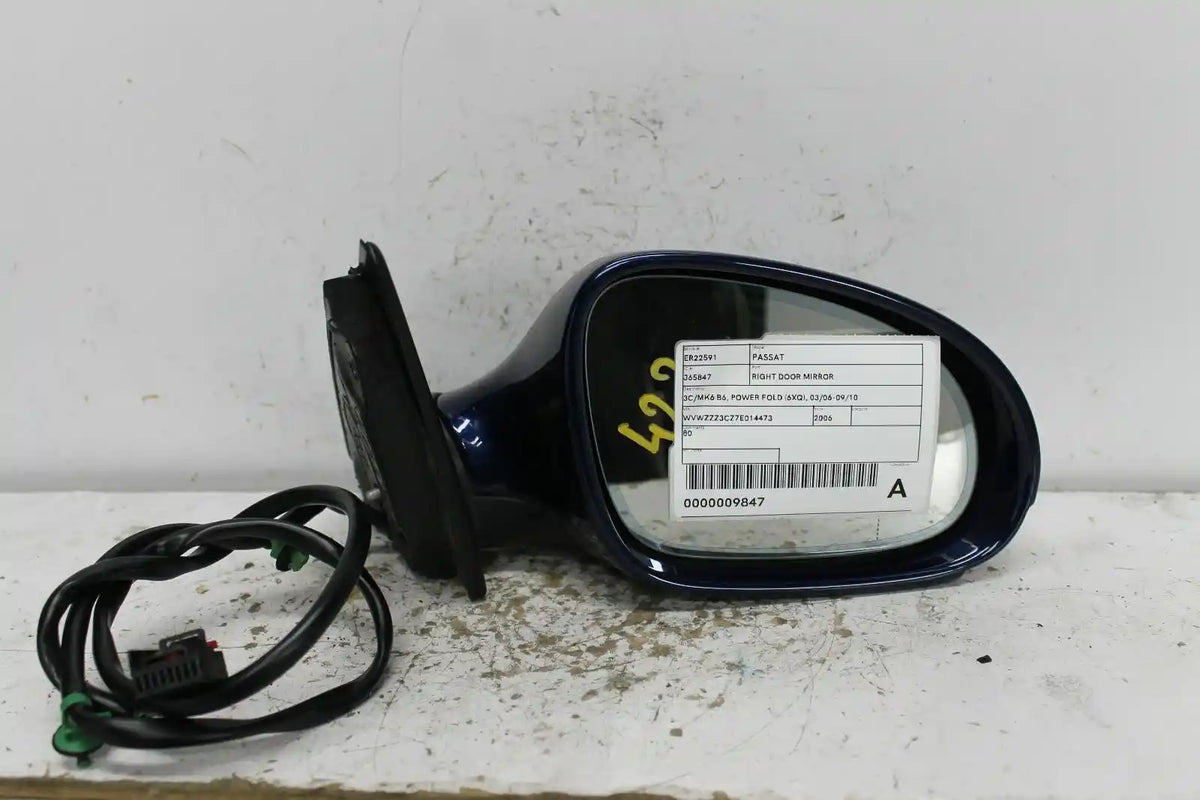 Used Volkswagen, Passat Right Door Mirror 3C/Mk6 B6 Power Fold (6Xq) 03/06 09/10 2006 – main images - All Good Parts