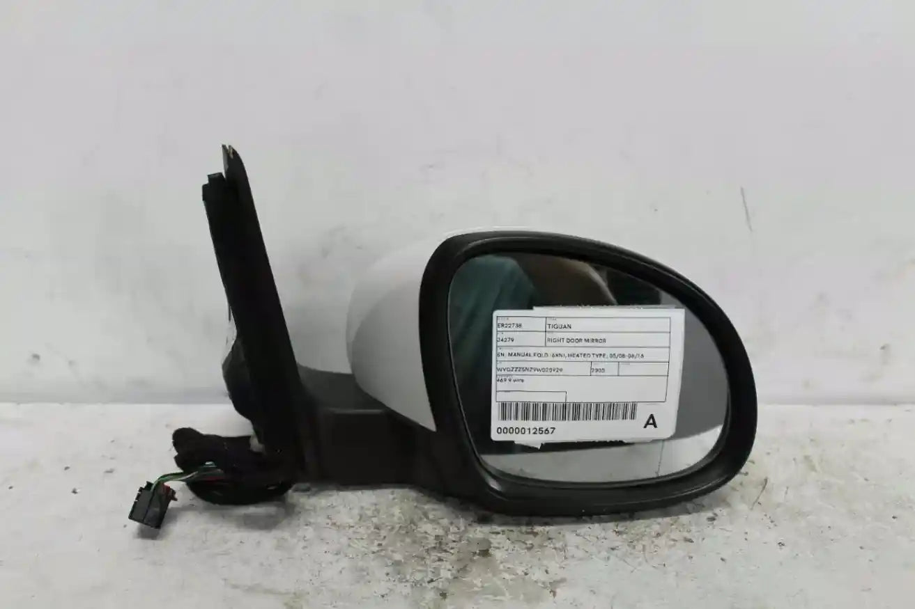 Used Volkswagen, Tiguan Right Door Mirror 5N Manual Fold (6Xn) Heated Type 05/08 08/16 2008 – main images - All Good Parts