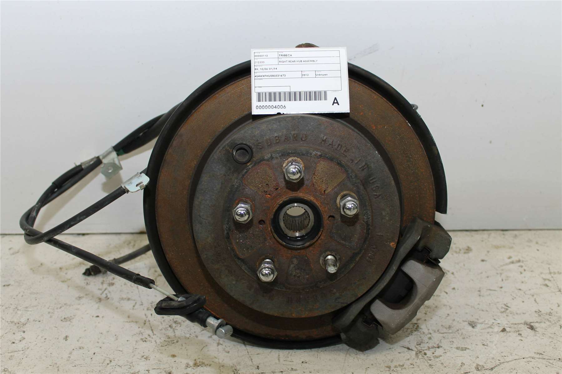 Used Subaru, Tribeca Right Rear Hub Assembly B9 10/06 01/14 2012 – image 1 - All Good Parts