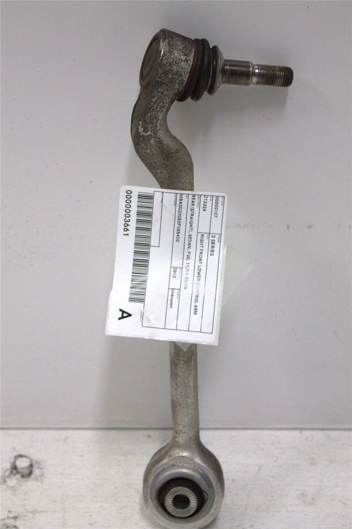 Used BMW, 3 Series Right Front Lower Control Arm Rear (Straight) Sedan F30 11/11 02/19 2012 – image 1 - All Good Parts