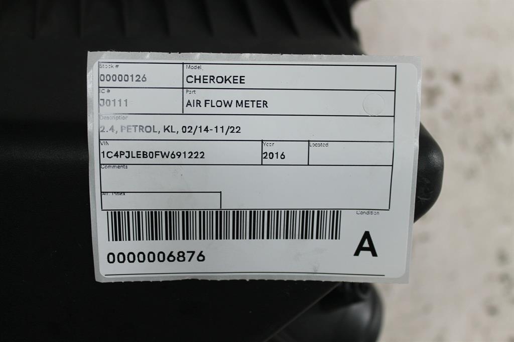 Used Jeep, Cherokee Air Flow Meter 2.4 Petrol Kl 02/14 11/22 2016 – image 1 - All Good Parts