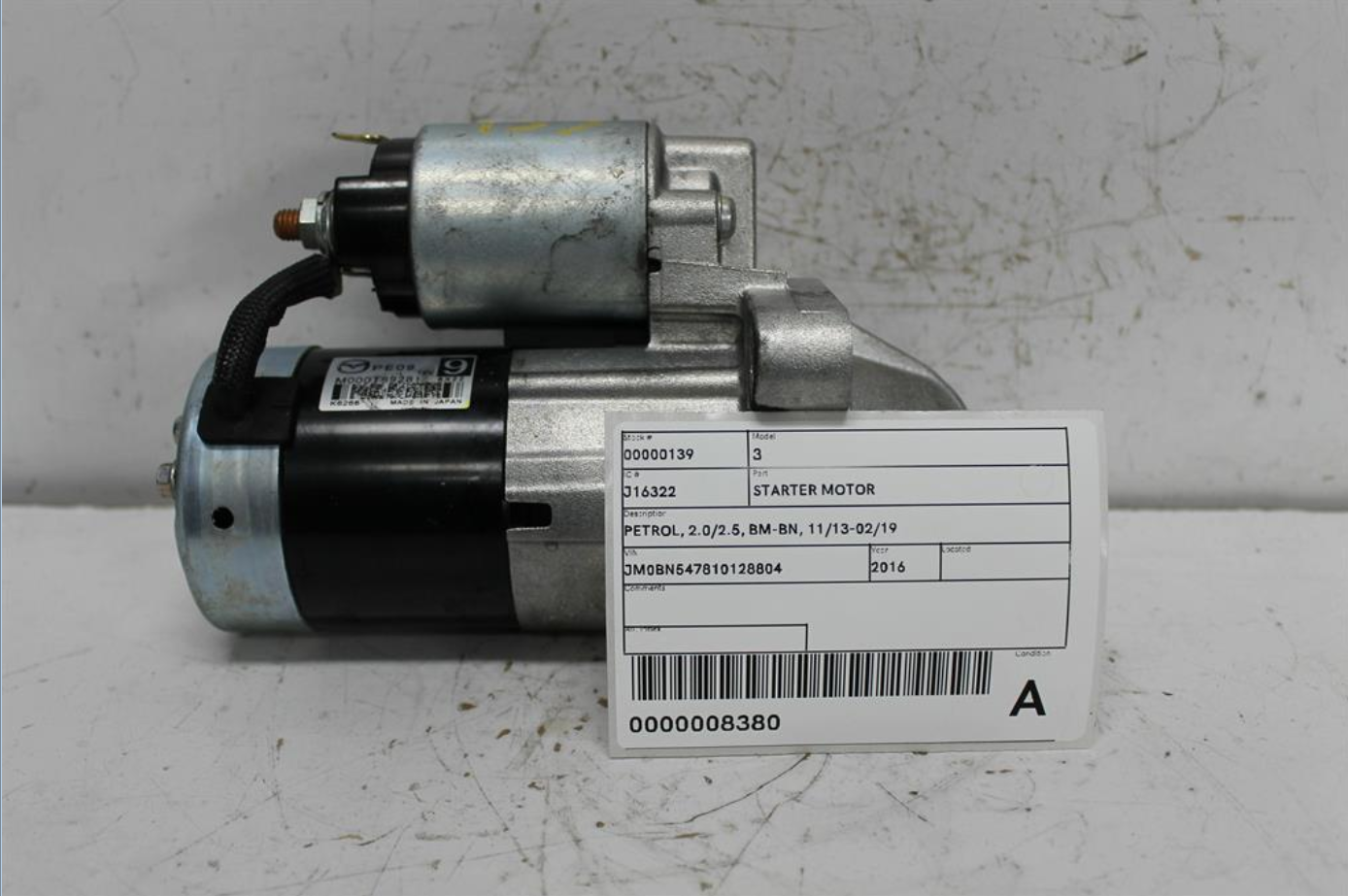 Used Mazda, 3 Starter Motor Petrol 2.0/2.5 Bm Bn 11/13 02/19 2016 – image 1 - All Good Parts