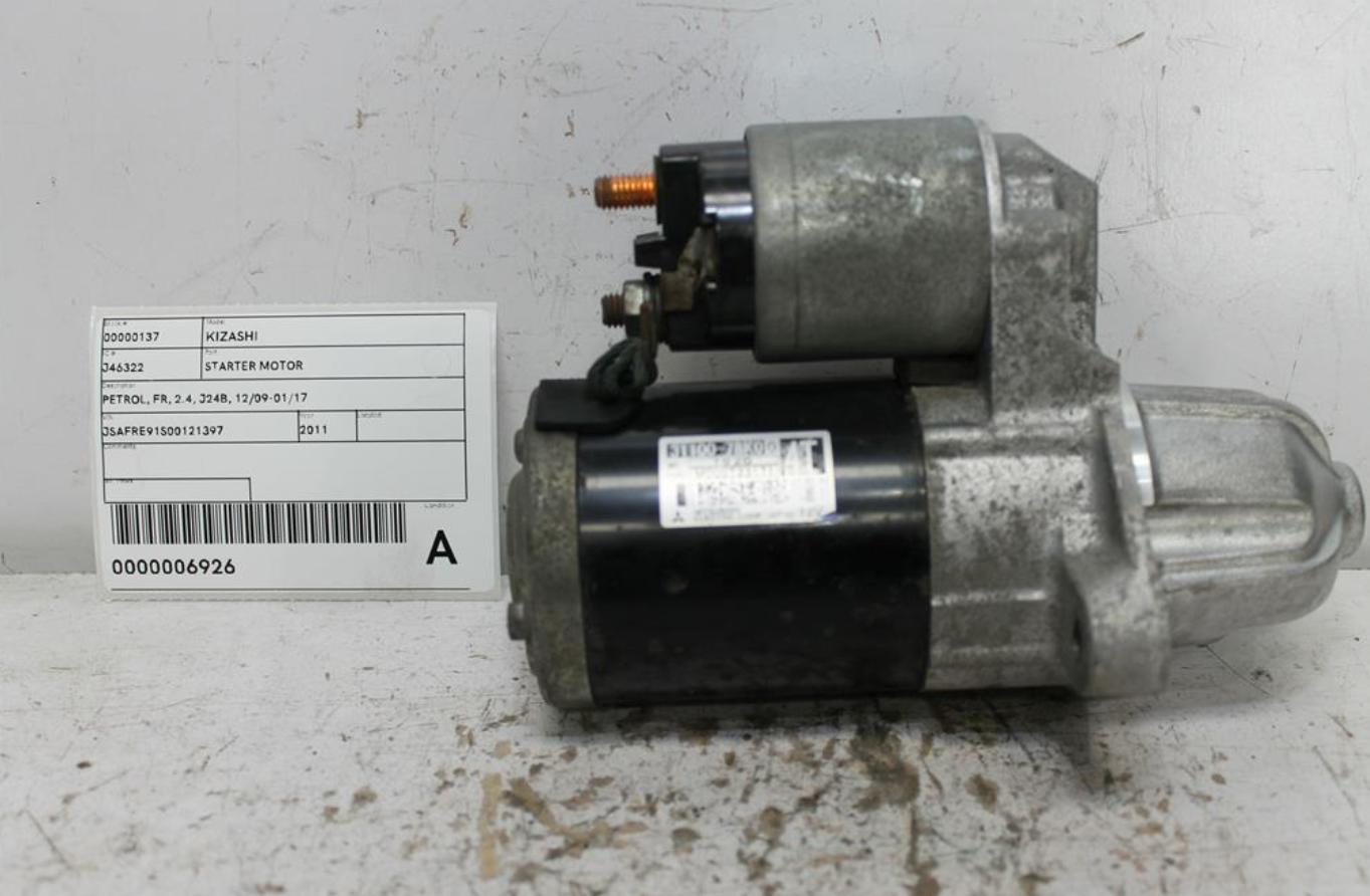 Used Suzuki, Kizashi Starter Motor Petrol Fr 2.4 J24B 12/09 01/17 2011 – image 1 - All Good Parts