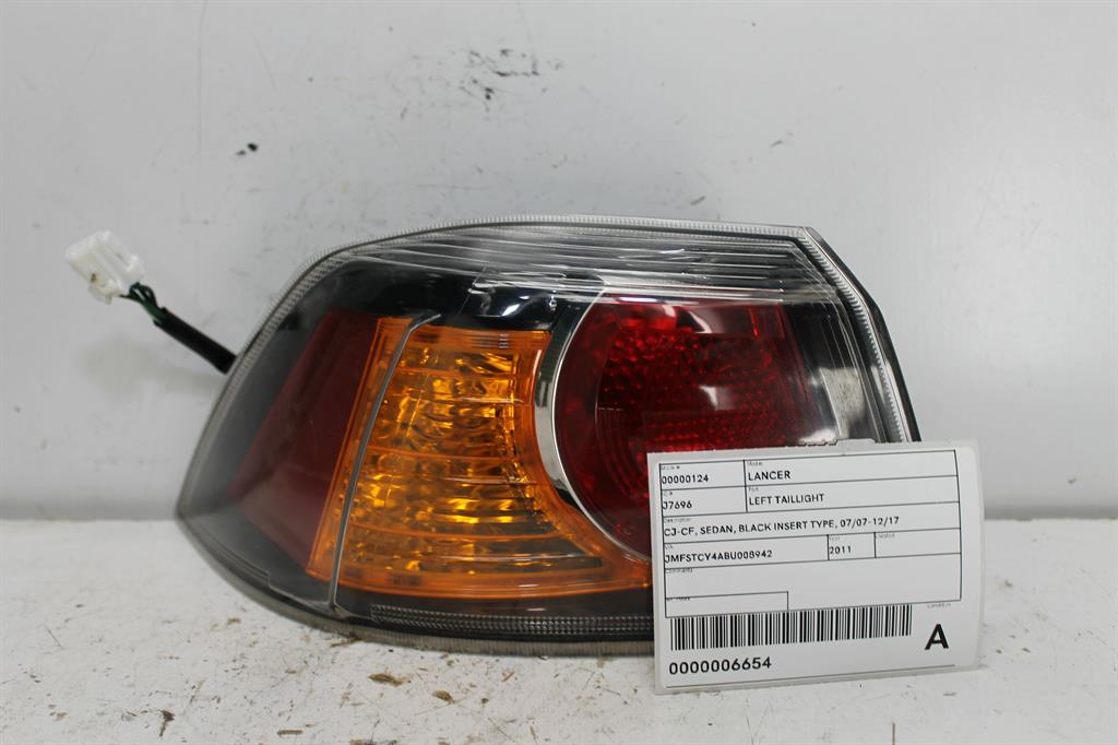 Used Mitsubishi, Lancer Left Taillight Cj Cf Sedan Black Insert Type 07/07 12/17 2011 – image 1 - All Good Parts