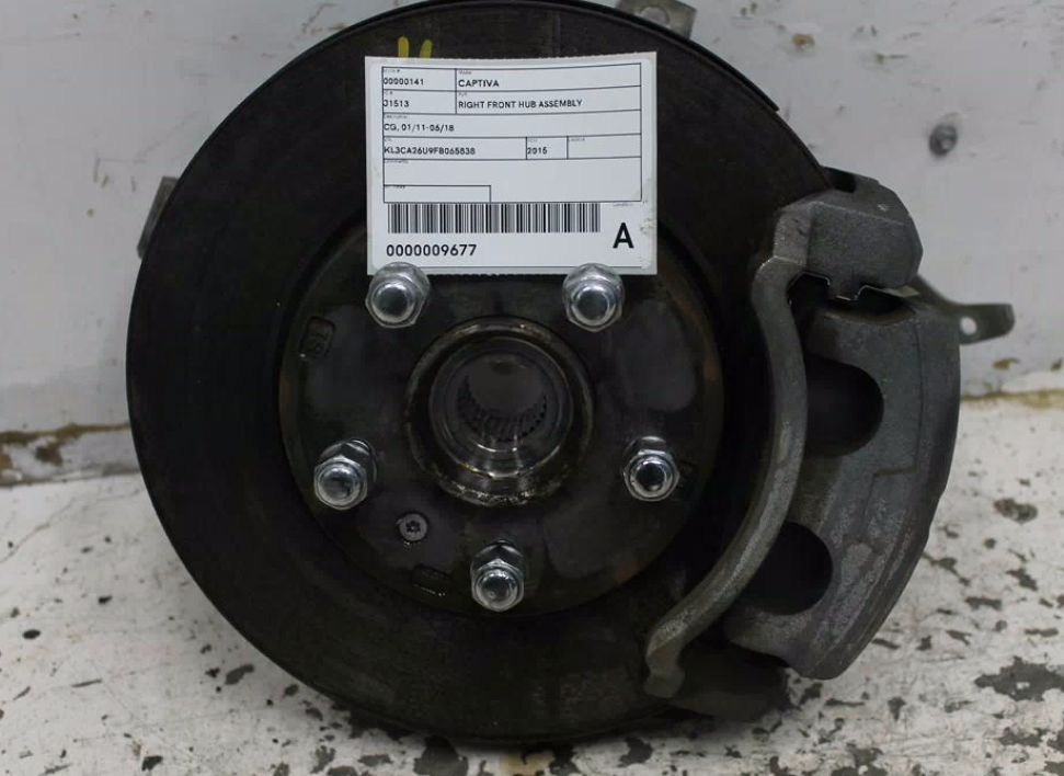 Used Holden, Captiva Right Front Hub Assembly Cg 01/11 06/18 2015 – image 1 - All Good Parts