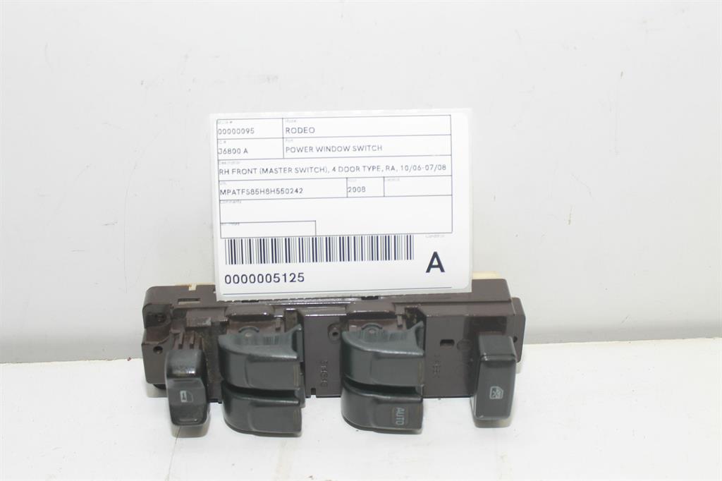 Used Holden, Rodeo Power Window Switch Rh Front (Master Switch) 4 Door Type Ra 10/06 07/08 2008 – image 1 - All Good Parts