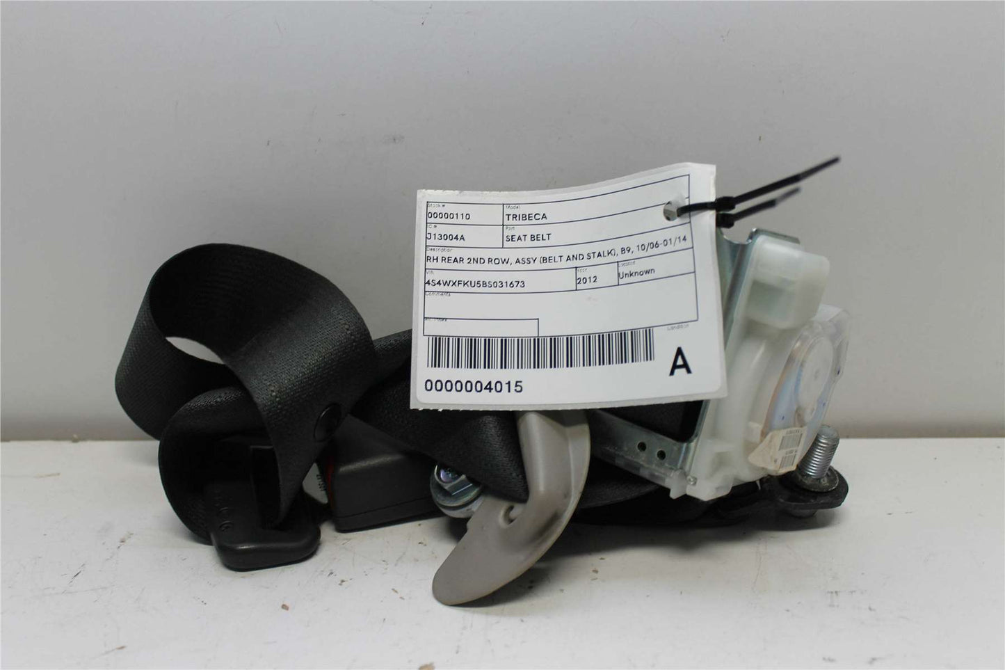 Subaru, Tribeca Seat Belt Rh Rear 2Nd Row Assy (Belt And Stalk) B9 10/06 01/14