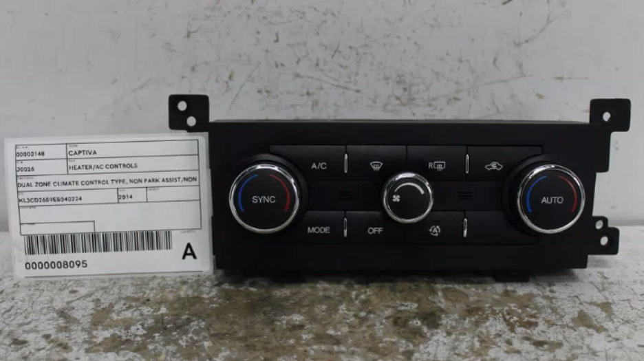 Used Holden, Captiva Heater/Ac Controls Dual Zone Climate Control Type Non Park Assist/Non Rear A/C Button Type Cg 01/14 06/18 2014 – image 1 - All Good Parts