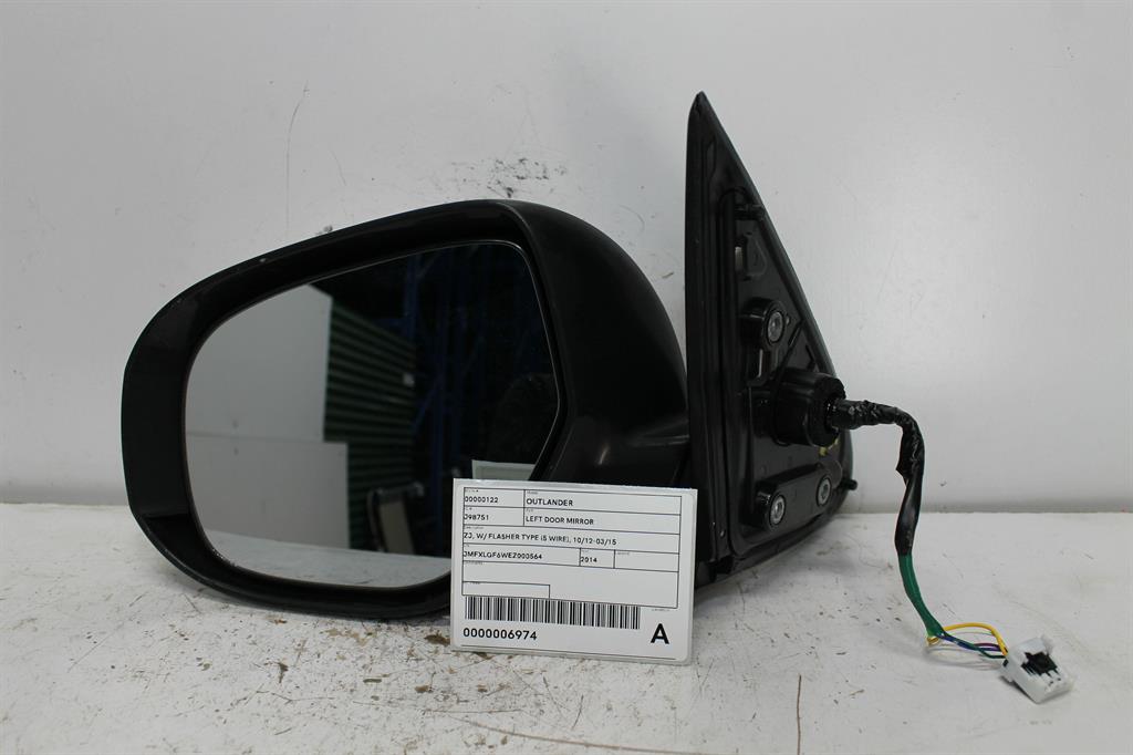 Used Mitsubishi, Outlander Left Door Mirror Zj W/ Flasher Type (5 Wire) 10/12 03/15 2014 – image 1 - All Good Parts
