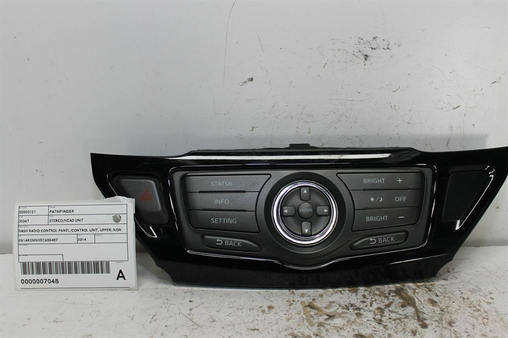 Used Nissan, Pathfinder Stereo/Head Unit Dash Radio Control Panel/Control Unit Upper Non Sat Nav Type R52 06/13 11/16 2014 – image 1 - All Good Parts