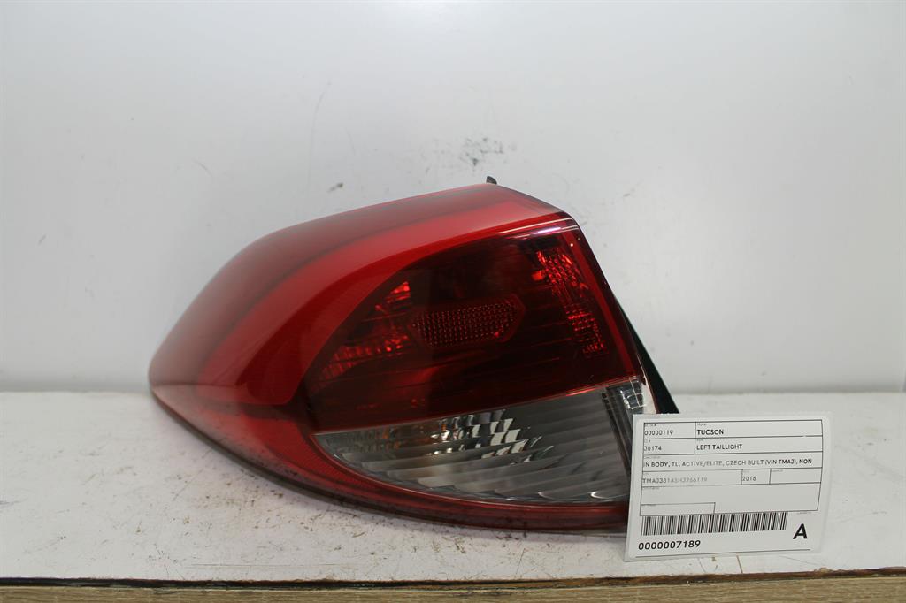 Used Hyundai, Tucson Left Taillight In Body Tl Active/Elite Czech Built (Vin Tmaj) Non Led Type 07/15 06/18 2016 – image 1 - All Good Parts