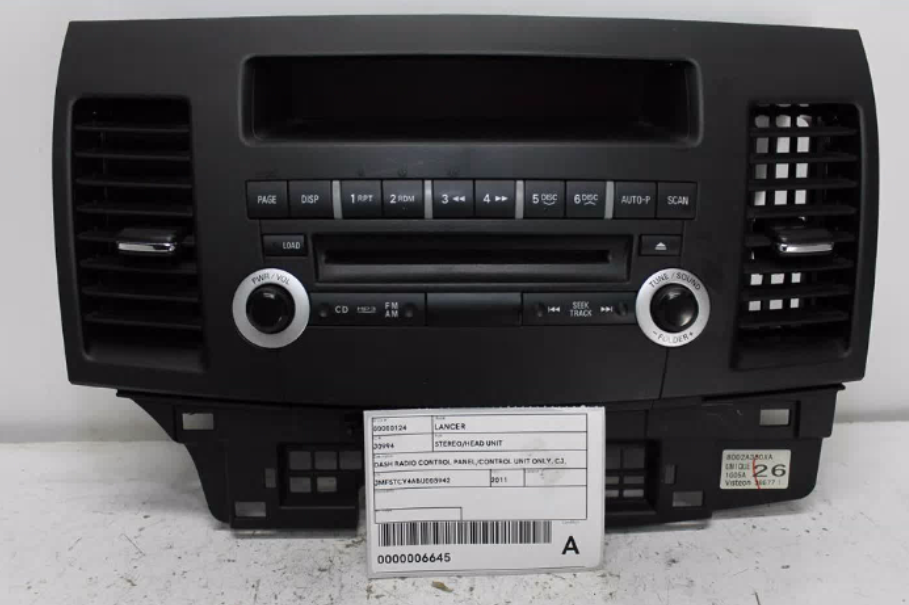 Used Mitsubishi, Lancer Stereo/Head Unit Dash Radio Control Panel/Control Unit Only Cj 07/07 06/12 2011 – image 1 - All Good Parts
