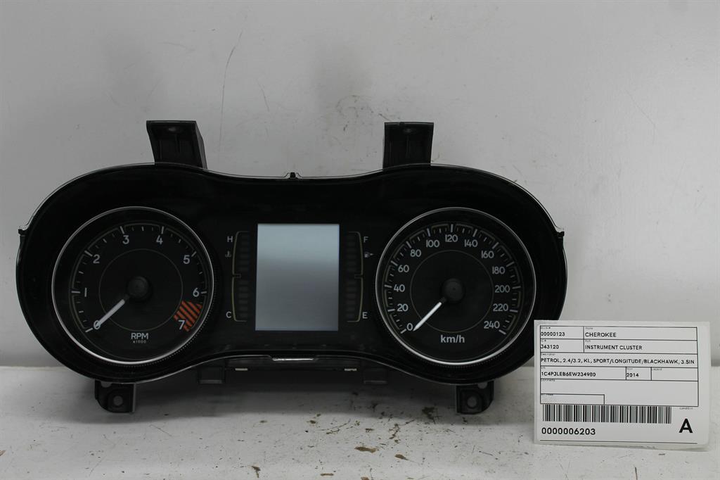 Used Jeep, Cherokee Instrument Cluster Petrol 2.4/3.2 Kl Sport/Longitude/Blackhawk 3.5In Display Type 02/14 03/18 2014 – image 1 - All Good Parts