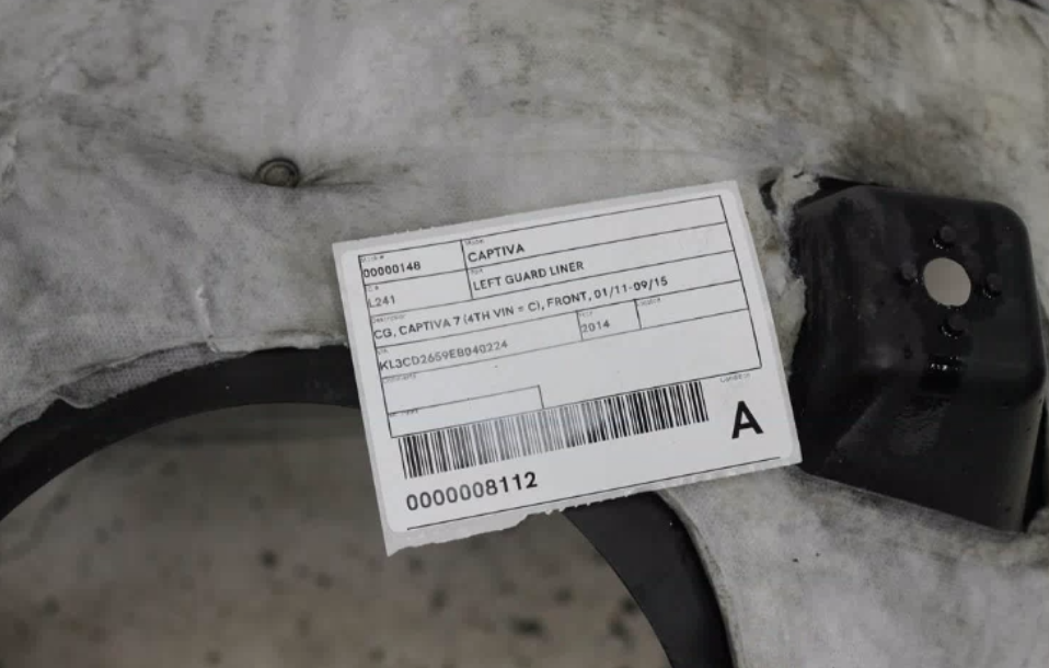 Used Holden, Captiva Left Guard Liner Cg Captiva 7 (4Th Vin = C) Front 01/11 09/15 2014 – image 1 - All Good Parts