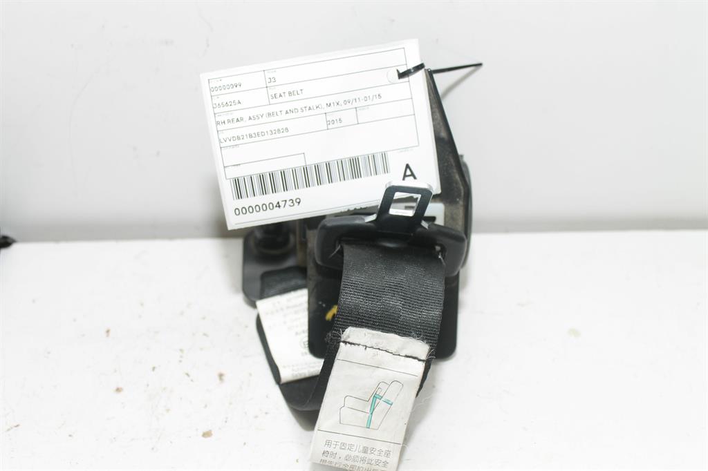 Used Chery, J3 Seat Belt Rh Rear Assy (Belt And Stalk) M1X 09/11 01/15 2015 – image 1 - All Good Parts