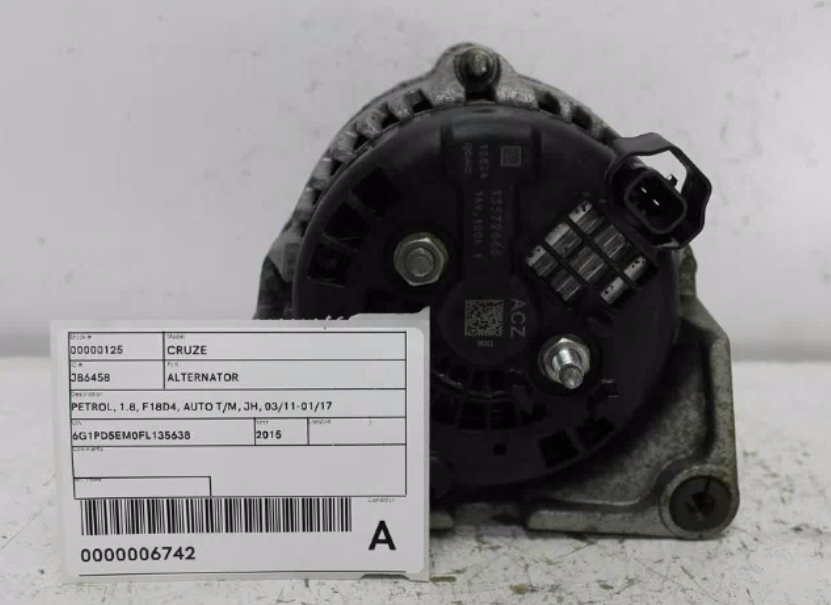 Used Holden, Cruze Alternator Petrol 1.8 F18D4 Auto T/M Jh 03/11 01/17 2015 – image 1 - All Good Parts