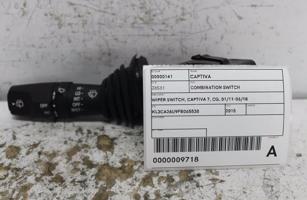 Used Holden, Captiva Combination Switch Wiper Switch Captiva 7 Cg 01/11 06/18 2015 – image 1 - All Good Parts