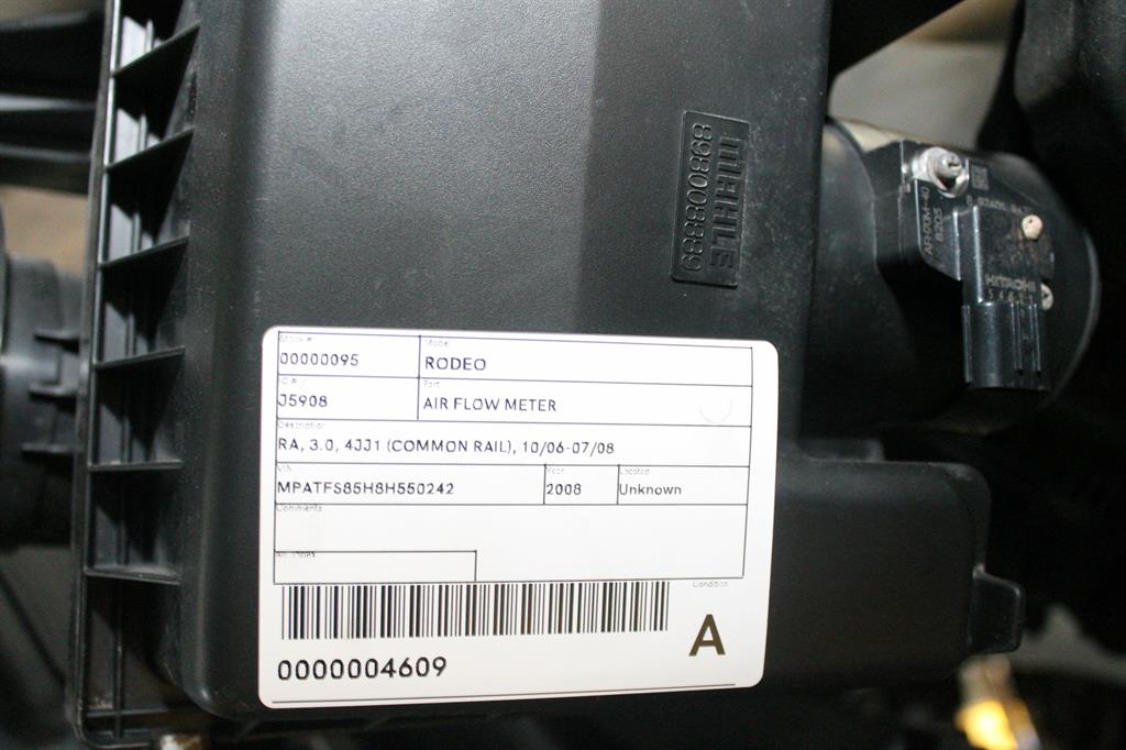Used Holden, Rodeo Air Flow Meter Ra 3.0 4Jj1 (Common Rail) 10/06 07/08 2008 – image 1 - All Good Parts