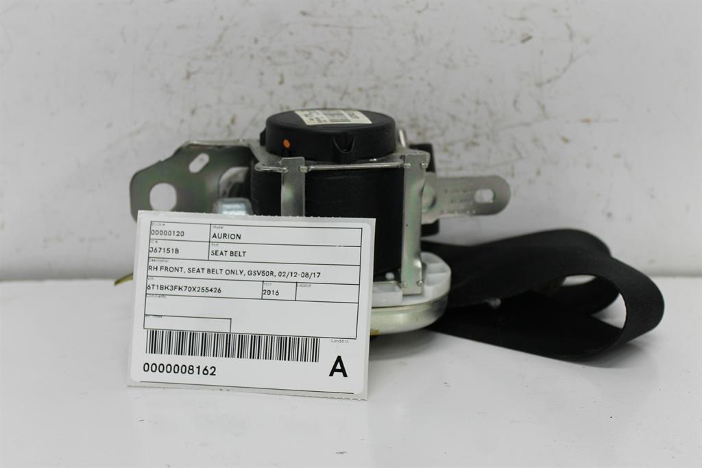 Used Toyota, Aurion Seat Belt Rh Front Seat Belt Only Gsv50R 02/12 08/17 2016 – image 1 - All Good Parts