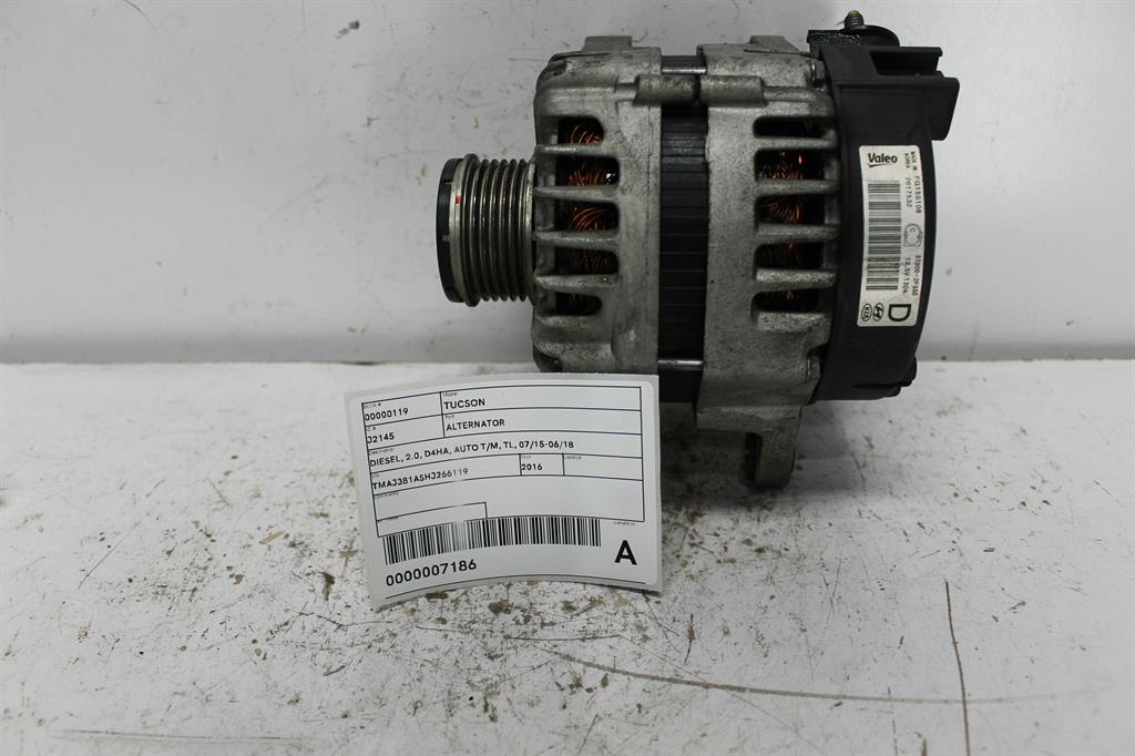 Used Hyundai, Tucson Alternator Diesel 2.0 D4Ha Auto T/M Tl 07/15 06/18 2016 – image 1 - All Good Parts