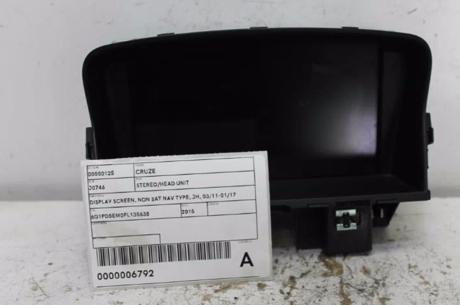 Used Holden, Cruze Stereo/Head Unit Display Screen Non Sat Nav Type Jh 03/11 01/17 2015 – image 1 - All Good Parts