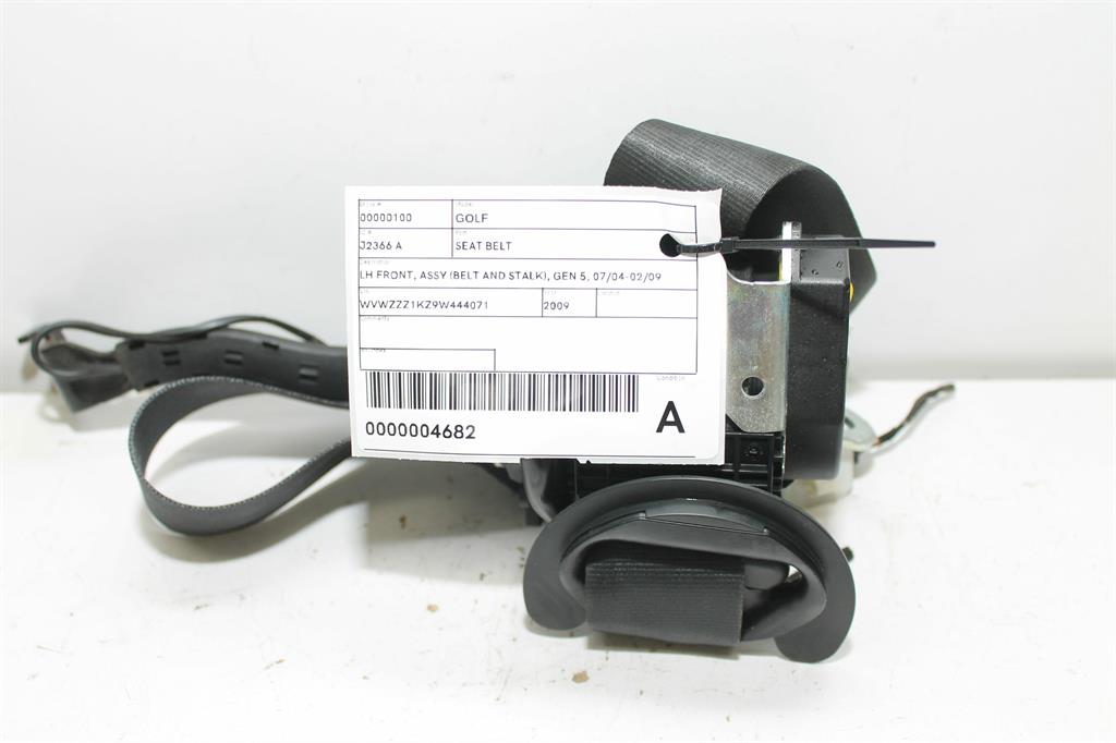 Used Volkswagen, Golf Seat Belt Lh Front Assy (Belt And Stalk) Gen 6 10/08 03/13 2009 – image 1 - All Good Parts