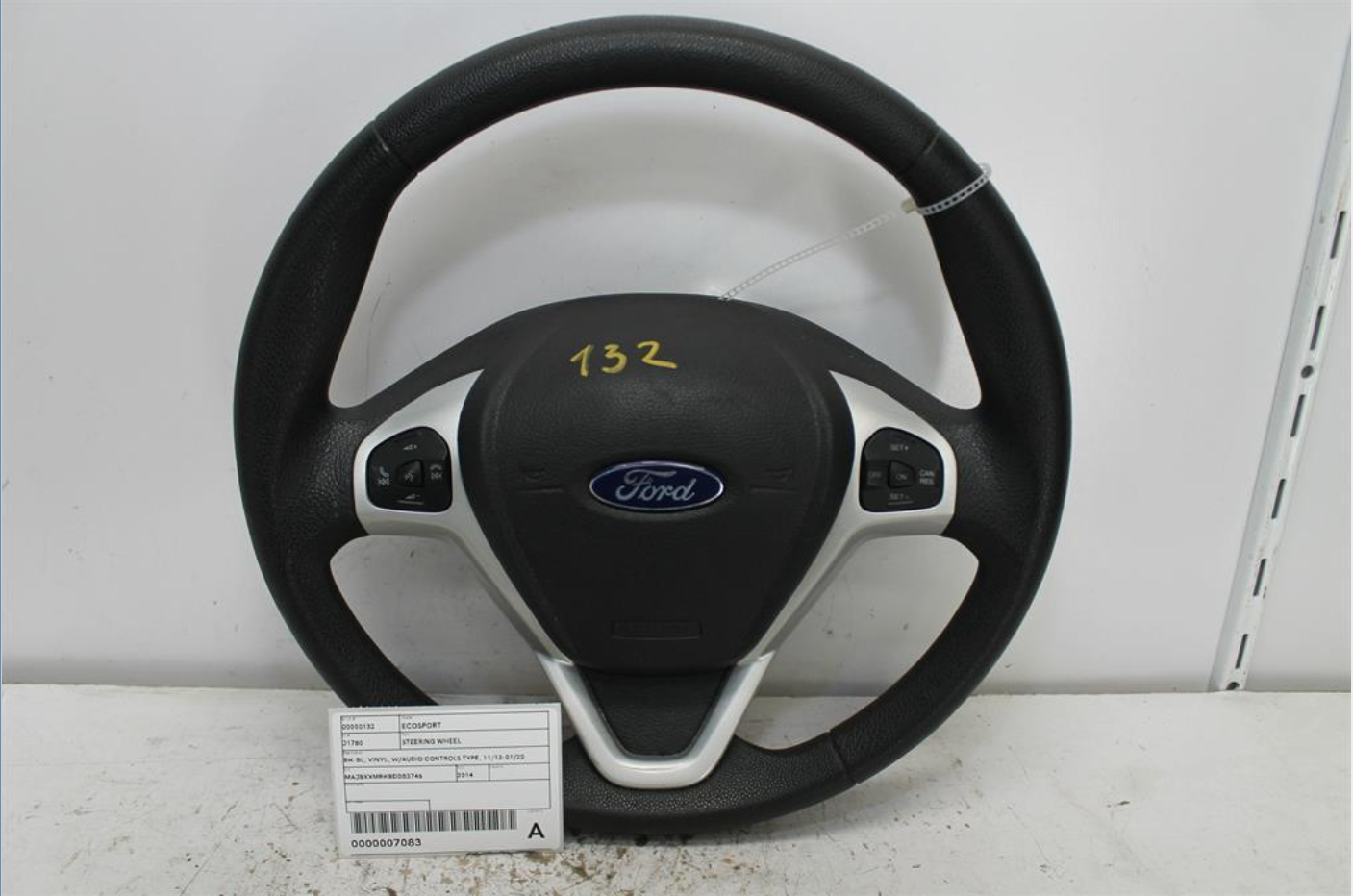 Used Ford, Ecosport Steering Wheel Bk Bl Vinyl W/Audio Controls Type 11/13 01/20 2014 – image 1 - All Good Parts