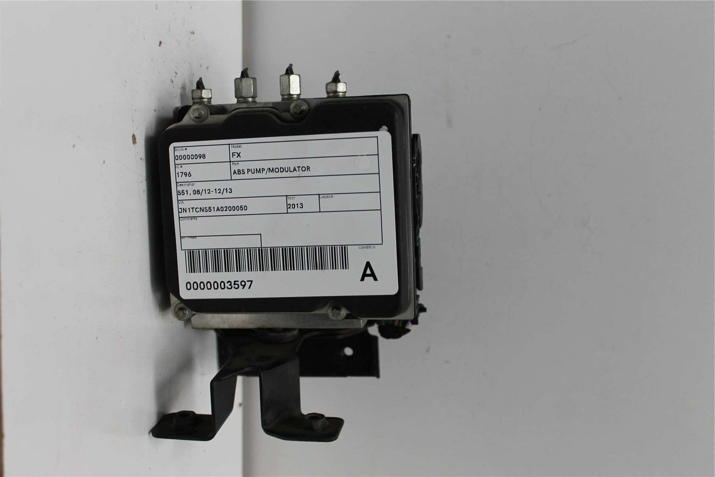 Used Infiniti, FX37 Abs Pump/Modulator S51 08/12 12/13 2013 – image 1 - All Good Parts