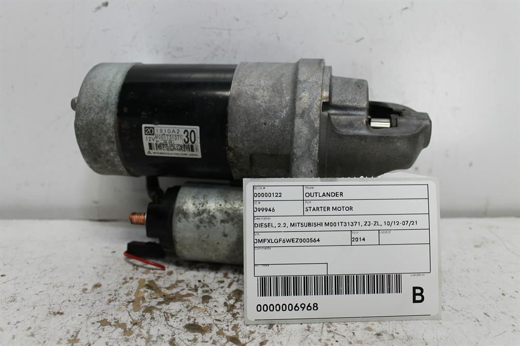 Used Mitsubishi, Outlander Starter Motor Diesel 2.2 Mitsubishi M001T31371 Zj Zl 10/12 07/21 2014 – image 1 - All Good Parts