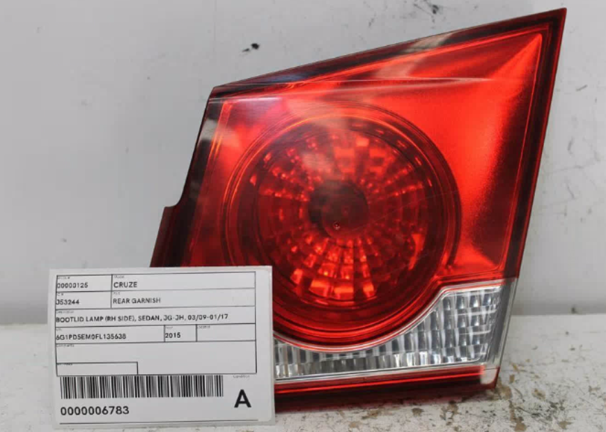 Used Holden, Cruze Rear Garnish Bootlid Lamp (Rh Side) Sedan Jg Jh 03/09 01/17 2015 – image 1 - All Good Parts
