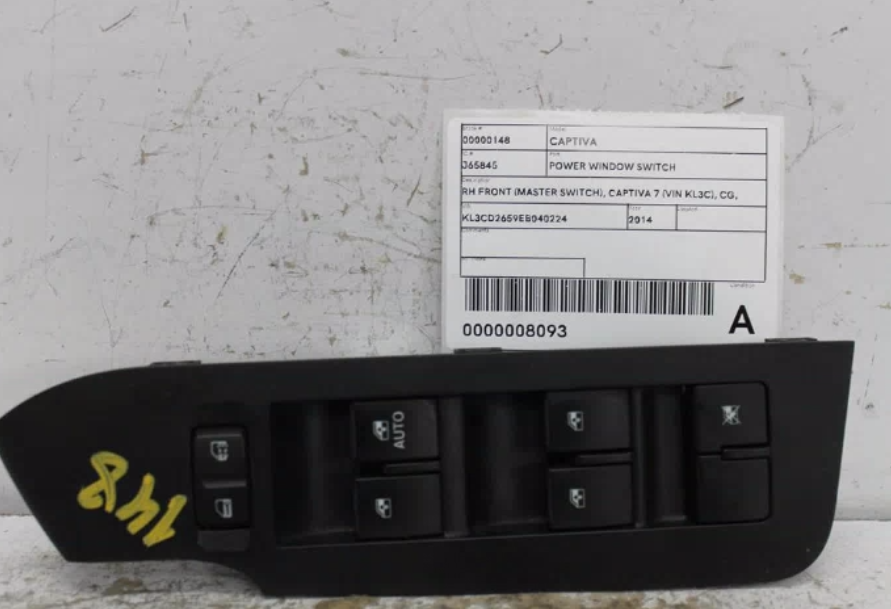 Used Holden, Captiva Power Window Switch Rh Front (Master Switch) Captiva 7 (Vin Kl3C) Cg 01/14 06/18 2014 – image 1 - All Good Parts